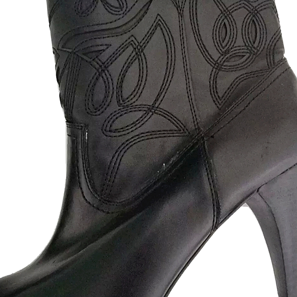 Steve Madden size 9 black open toe 3inch stelleto heel boots